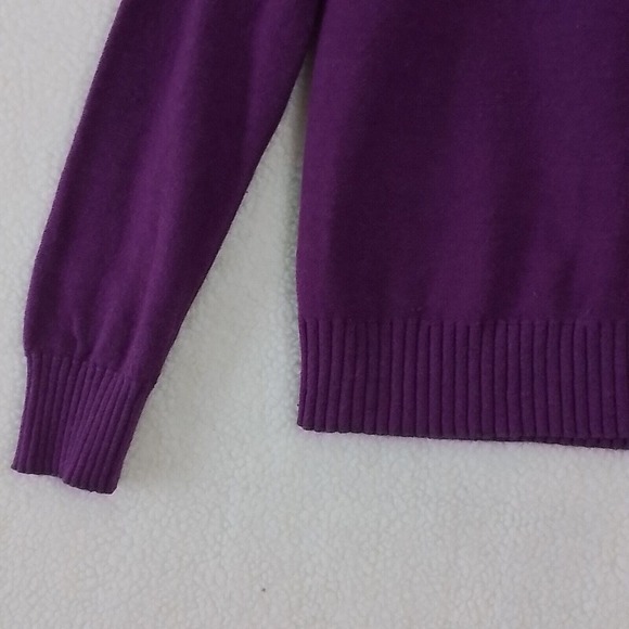 Banana Republic Cotton Blend Knit Turtleneck Sweater Size Petite Small in Purple - Picture 7 of 11